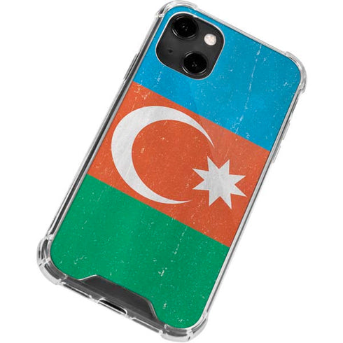 Azerbaijan Flag Distressed iPhone 13 Clear Case